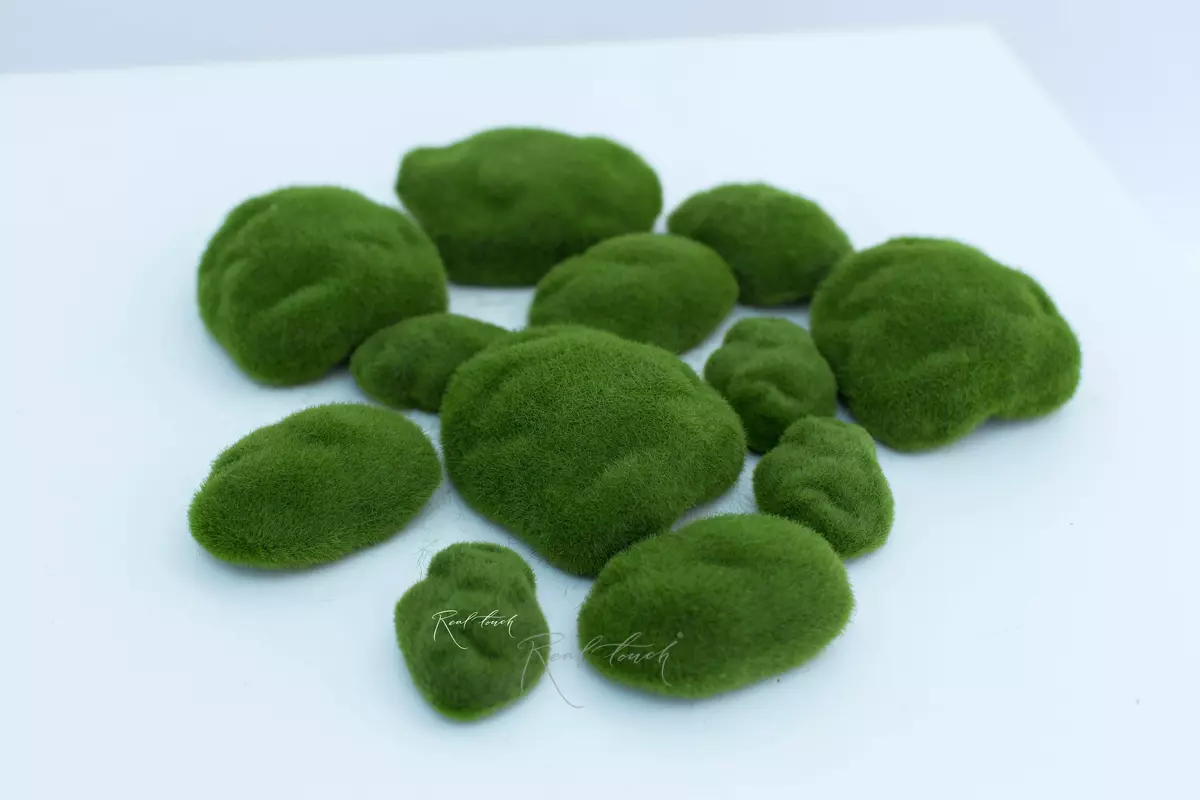Комочки мха мягкие (набор из 12 шт)  - Зеленый