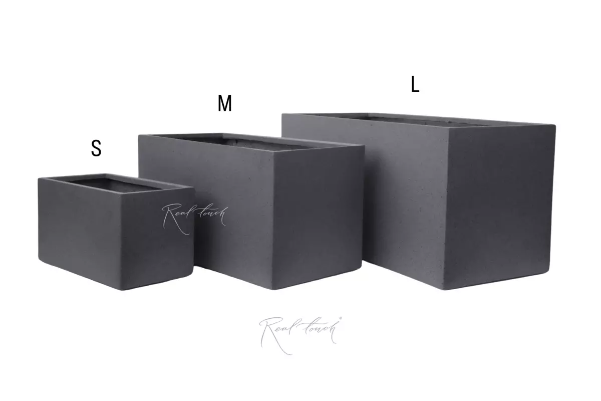 Кашпо Real Touch прямоугольное низкое L - 80/35/38 см - Серый Кашпо Real Touch прямоугольное низкое L - 80/35/38 см - Серый