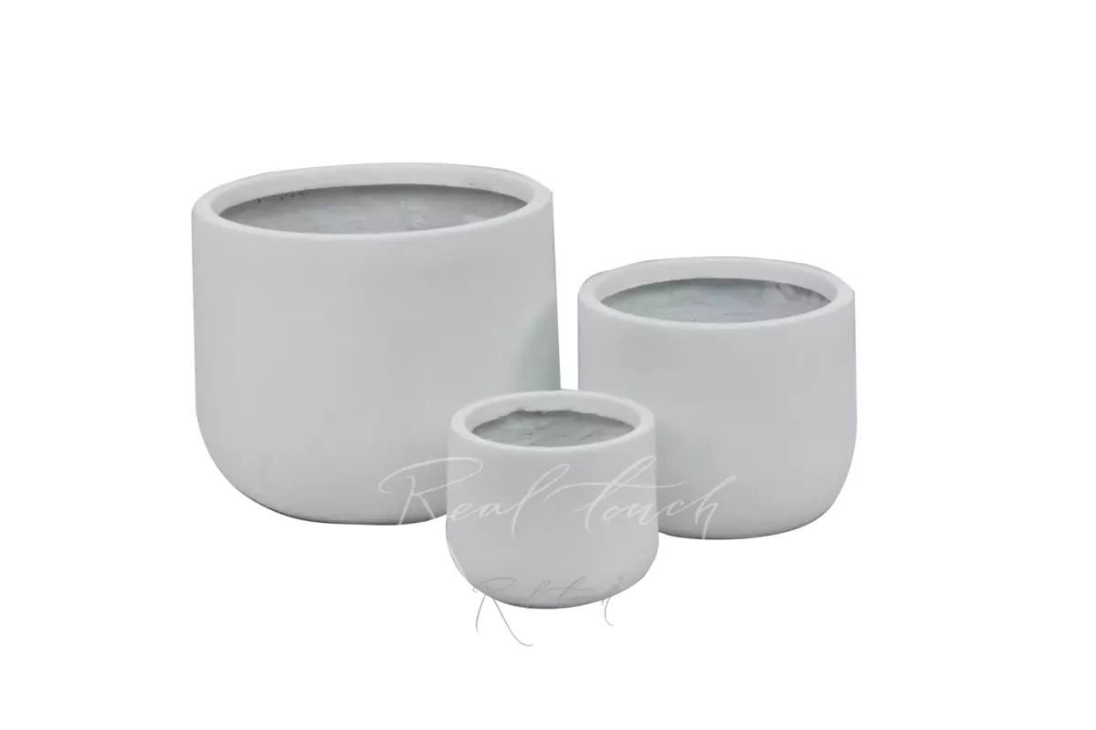 Кашпо Real Touch Base низкий (S).2215 - Белый