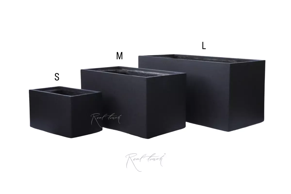 Кашпо Real Touch прямоугольное низкое L - 80/35/38 см - Черный Кашпо Real Touch прямоугольное низкое L - 80/35/38 см - Черный