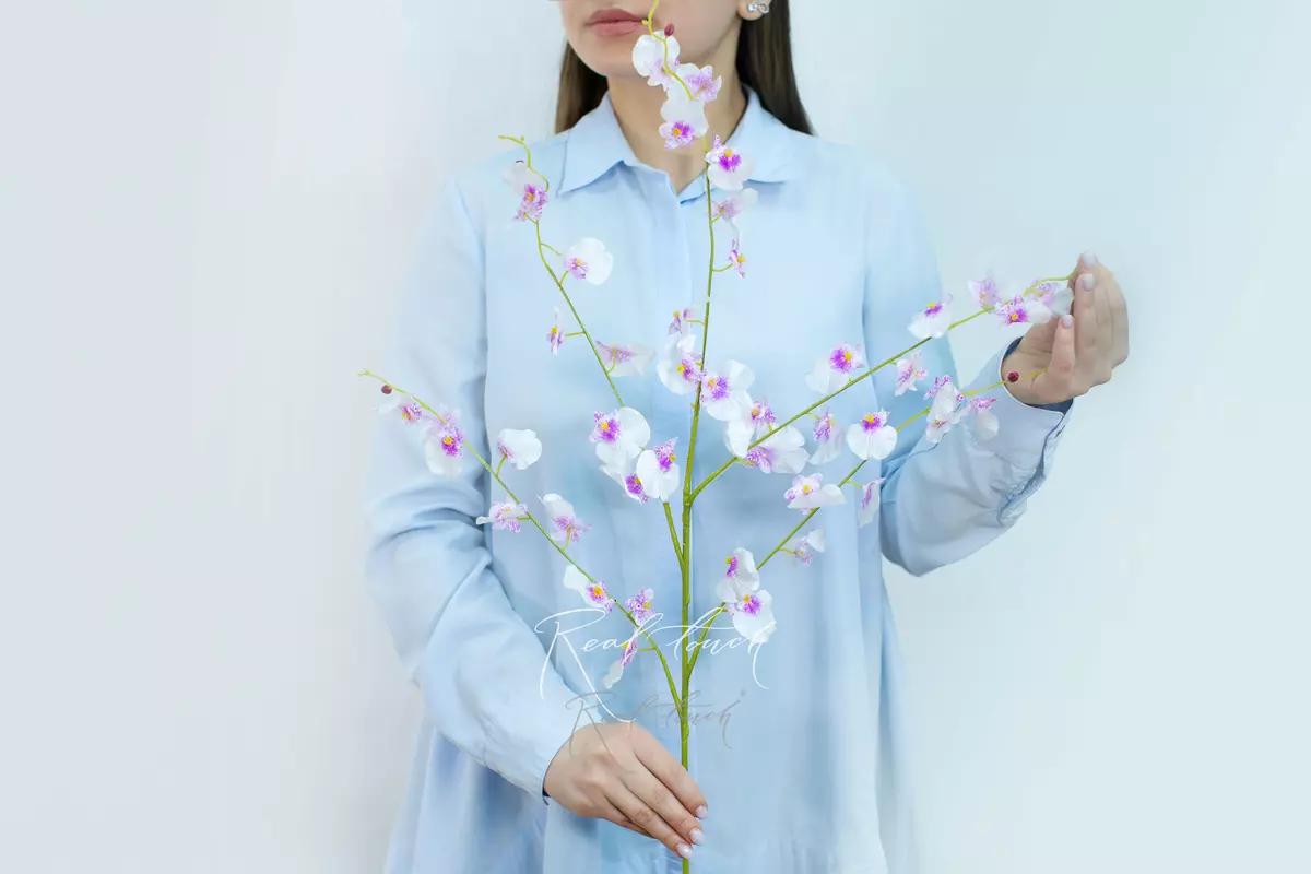 Танцующая орхидея 5 веточек - Белый