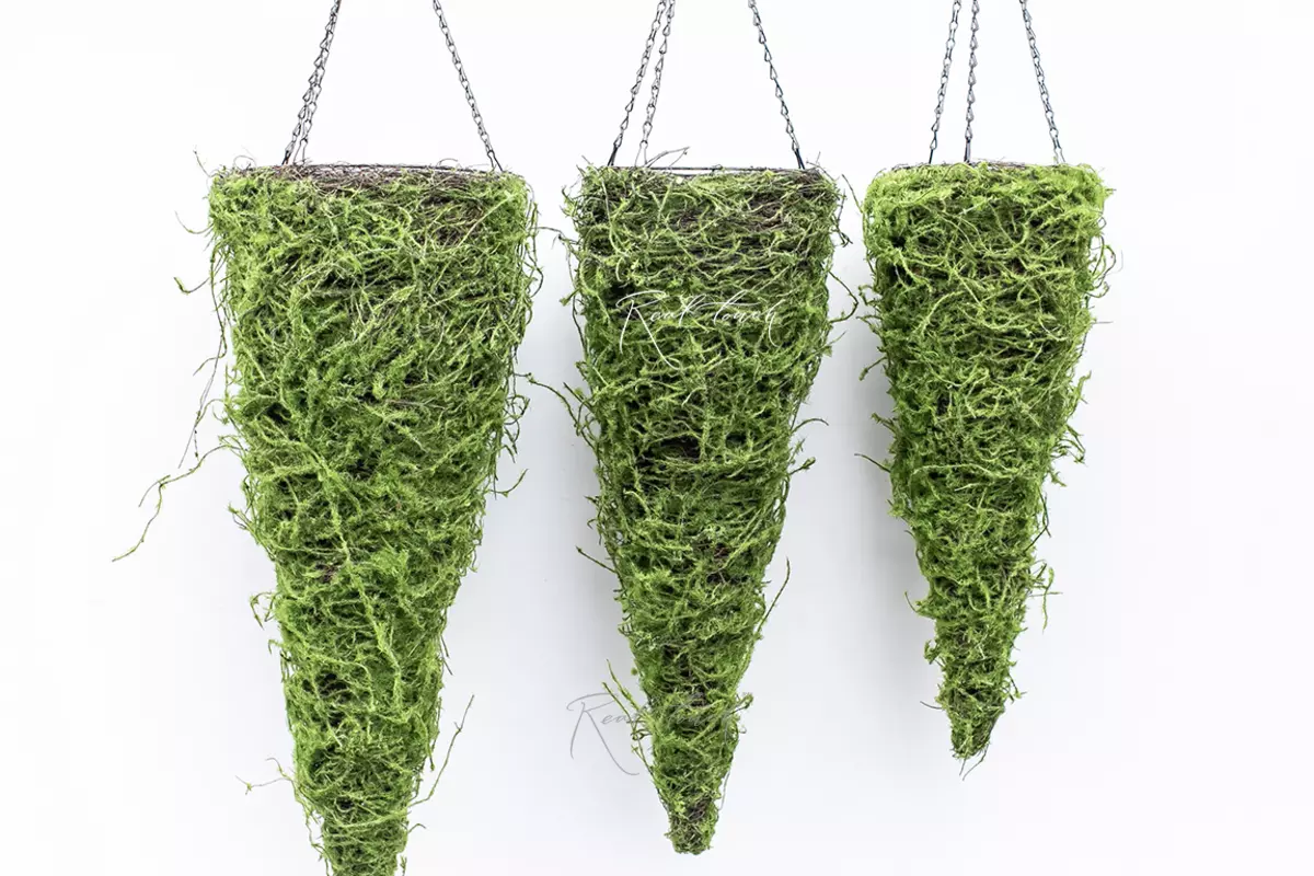 Кашпо-конус набор из 3-х шт 60/70/80см - Зеленый